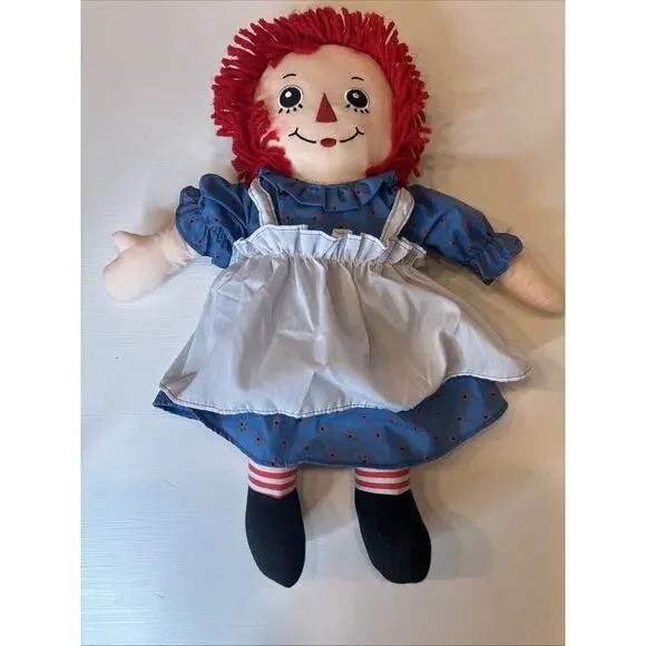 Vintage Raggedy Ann Plush Doll Classic Red Yarn Hair Stuffed Toy - Picture 5 of 6